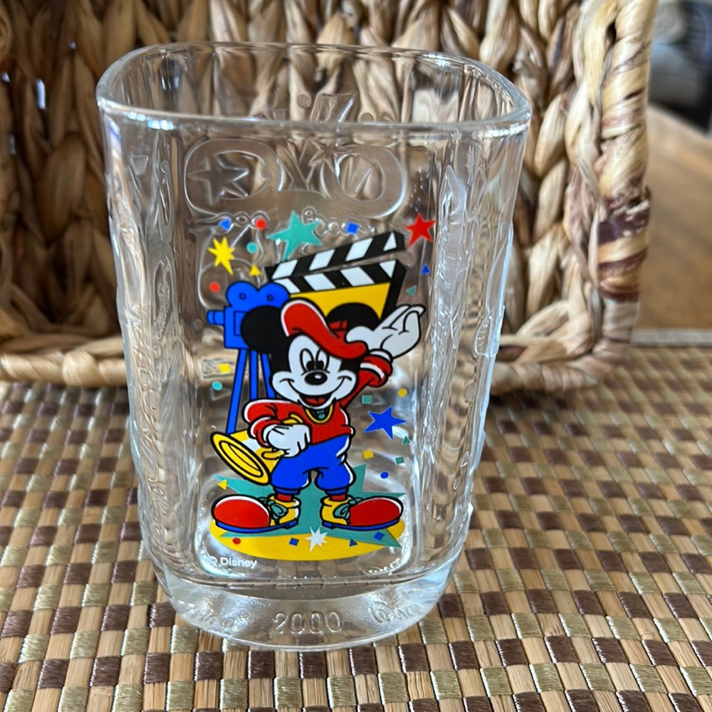 Vintage Walt Disney World McDonalds 2000 Commemorative Glass featuring Mickey